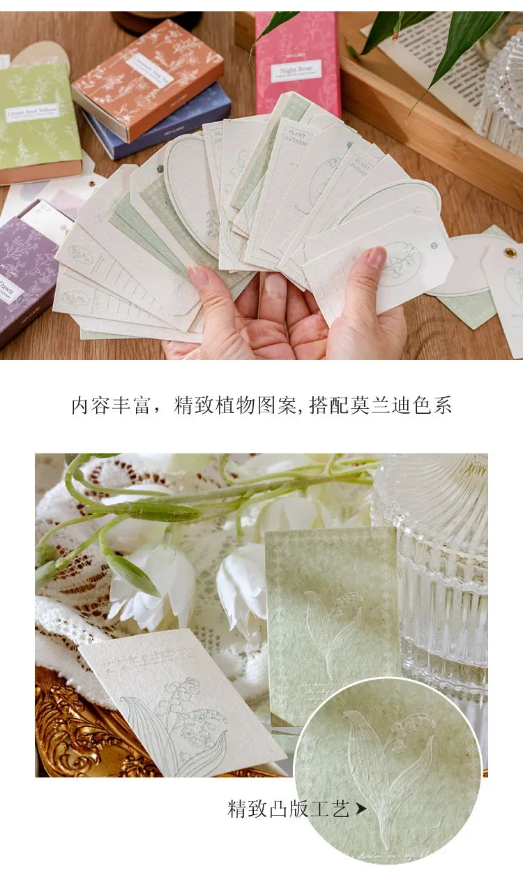 30Pcs Colorful Flower Plant Texture Card Stock Craft Paper Junk Journal Ephemera Forest Leaf Scrapbooking Material Paper Pack