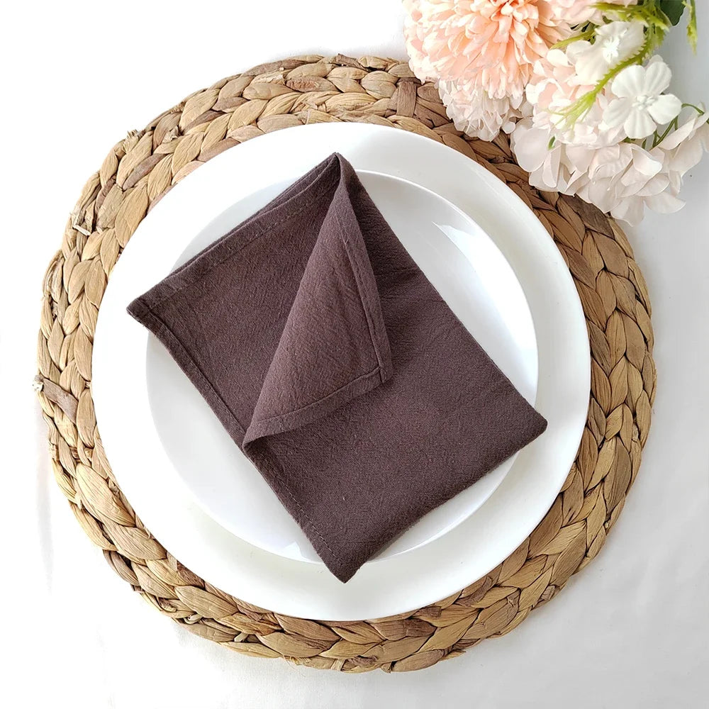 Set of 6 Cotton Dinner Cloth Napkins 30x45cm Soft Washable Perfect for Weddings Parties Christmas Birthdays and Family Gathering