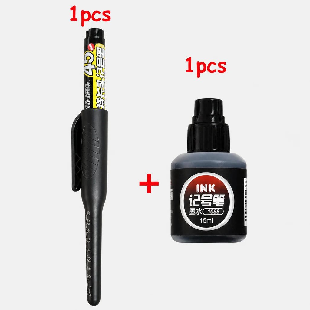 1-6Pcs 45mm Waterproof Long Head Nib Deep Hole Markers Pen Tile Carpenter Pen Multi-purpose for Woodworking Black/Blue/Red Ink
