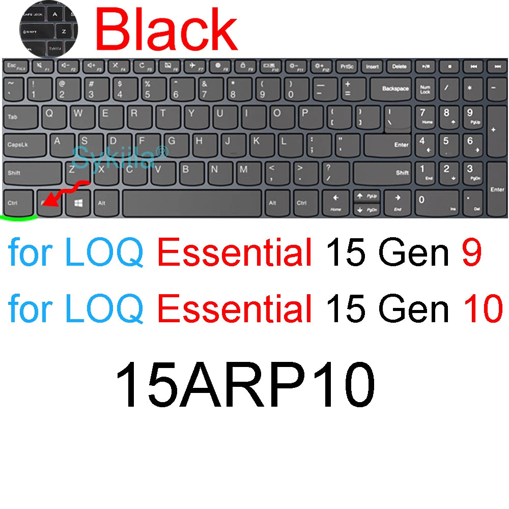 Keyboard Cover for Lenovo LOQ 15 16 17 Gen 11 10 9 15AHP11 15IHP11 15AHP10 15ARP10 15IRX10 17IRX10 Silicone Protector Skin Case
