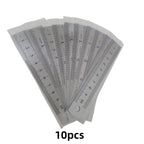 10pcs Precision Stainless Steel Rulers, 4-Inch Double-Sided Metal Rulers with Etched Markings for Teaching and Drawing