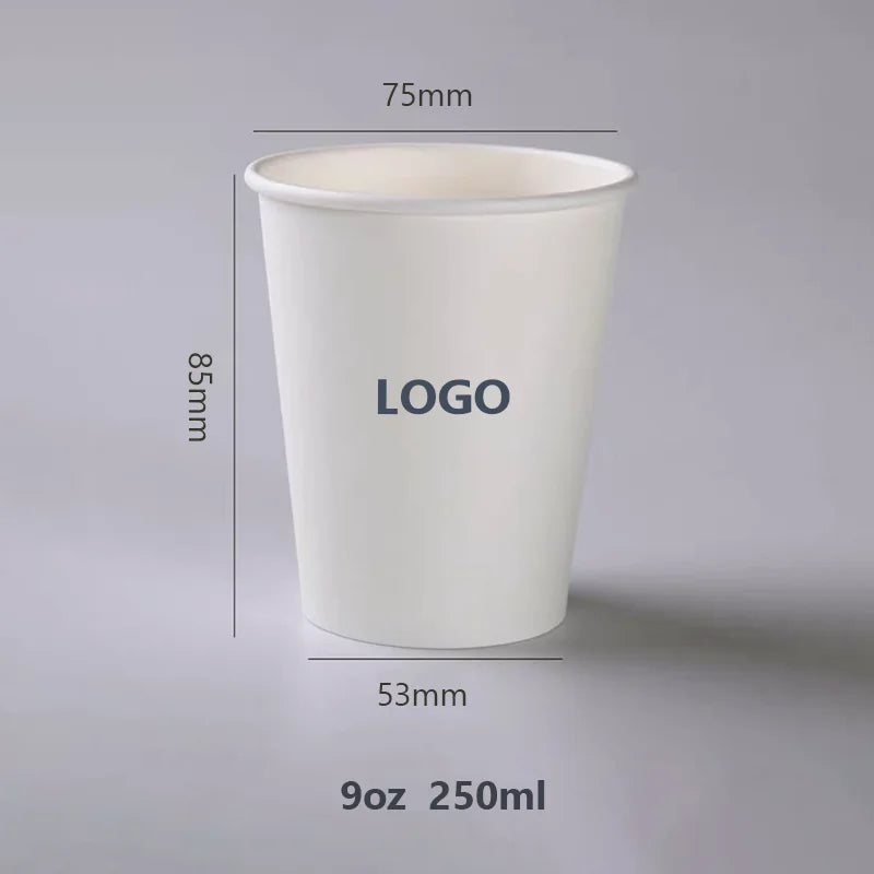 100pcs 250ml 9oz Paper Cups Personalized Custom, Company Logo Cups Printing, Event Party Cups, Disposable Cup Custom, Logo Custo