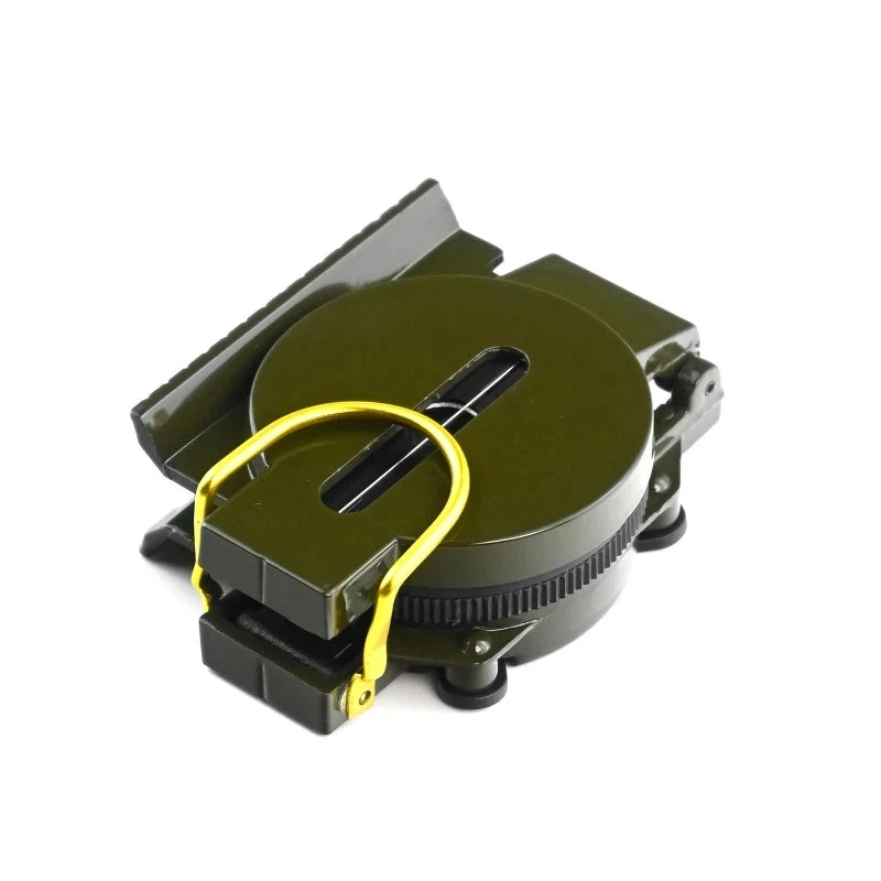 Outdoor Survival Compass Mountaineering Camping Plastic Military Green Flip-top Compass Guidebook Portable