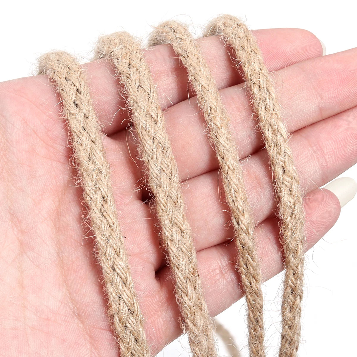10yards/pack 6/8mm Natural Jute Rope Bold Eight Strand Twisted Cord Rope For Home Crafts Party DIY Clothing Gift Packing Decor