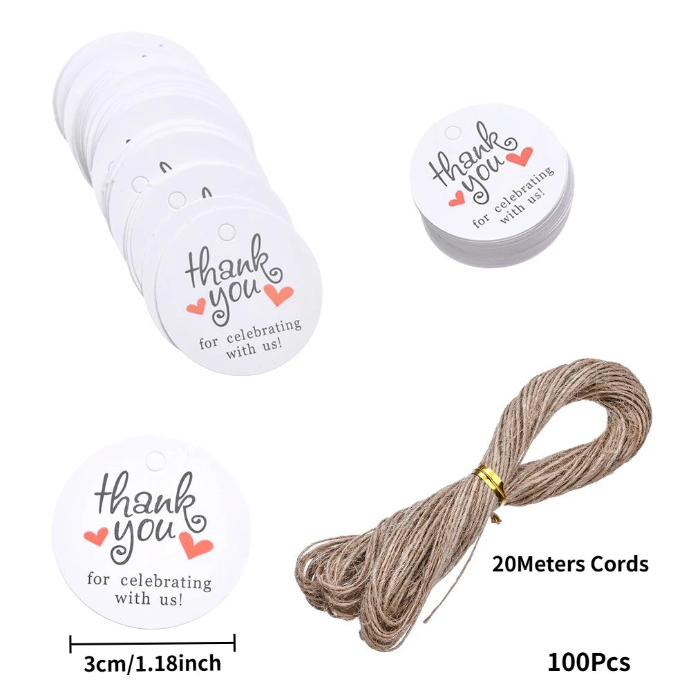 Kraft Paper Tags With Strings Handmade With Hang Garment Tags For Jewelry Crafts Price Candy/Gift/Cookies Display Label Card