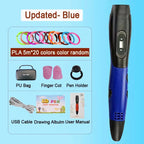 3D Pen With LCD Screen Compatible PLA Filament Toys 3D Drawing Printing Pen for Children DIY Christmas Birthday Gift