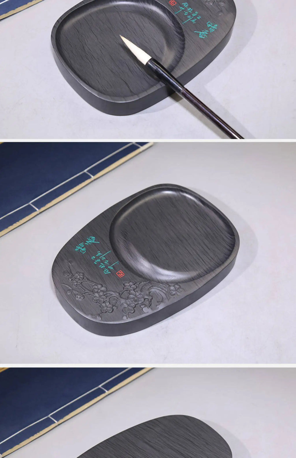 Exquisite Traditional Portable Lightweight Calligraphy Inkstones Huizhou Ink Slabs Perfect for Brush Writing Students Inkstone