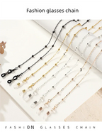 Metal Gold Round Beads Glasses Chain; Multi-Functional Fashionable Multi-Functional Collar Chain; Belt Accessory