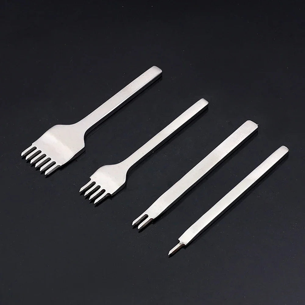 DIY Leather Craft Punching Hole Tool Leather Stitching Sewing Punches 1+2+4+6 Leather craft Spacing Punch Tools 3/4/5/6mm