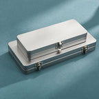 Durable Silvery Gray Metal Rectangular Box With Lid-Ideal For Bills,Cosmetics,Office Supplies Storage-Perfect For Home,Office