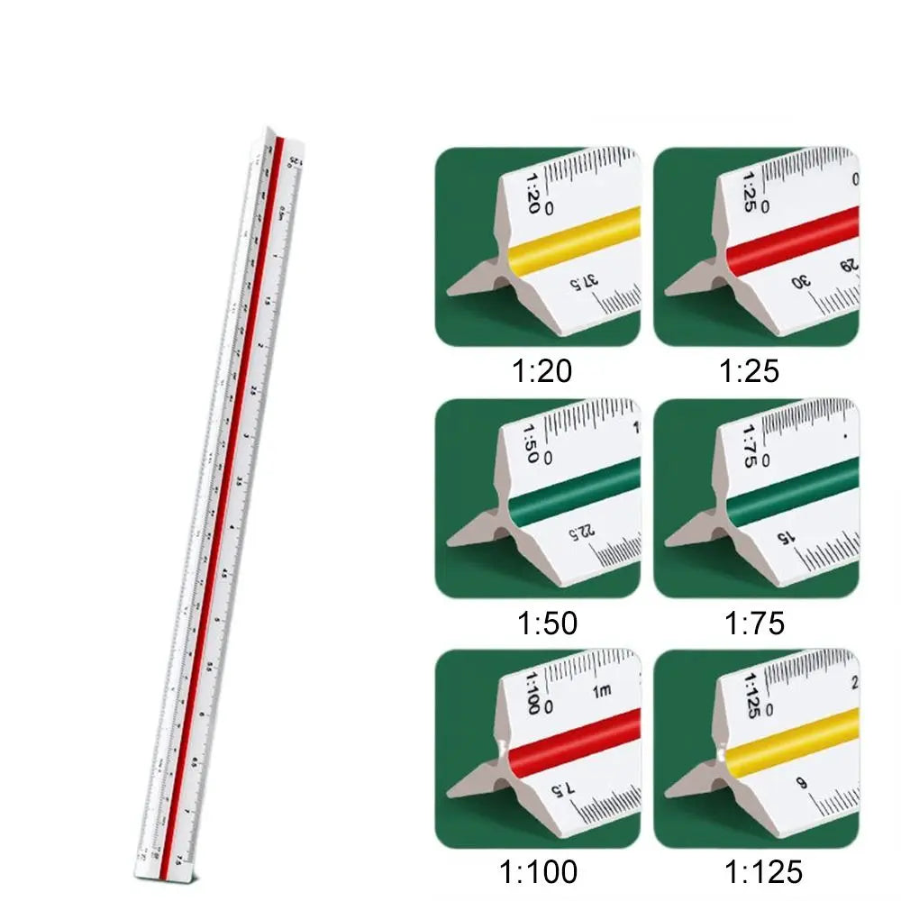 Three-edge scale triangle large-scale drawing indoor architectural drawing magnifying ruler parallel t-shaped garment design hig