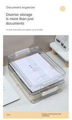 Acrylic Transparent Desktop Paper Storage Box A4 File Document Exam Paper Organizer Household Dust Proof Card Holder Case