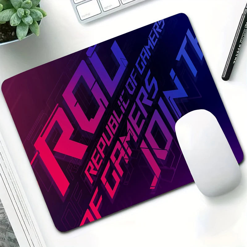 AS-US ROG Game Player Square Mousepad Small Size Home Desk Protector Mat Washable Desktop Mouse Pad Anti-slip Rubber Table Mats