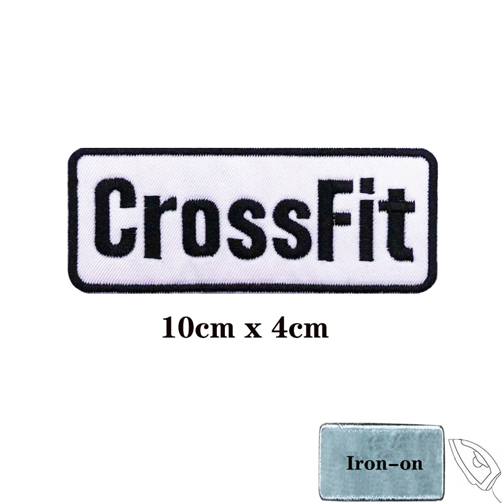 CrossFit Name Tags Patch Embroidered Applique Sewing Label Punk Biker Clothes Stickers Apparel Accessories Badge
