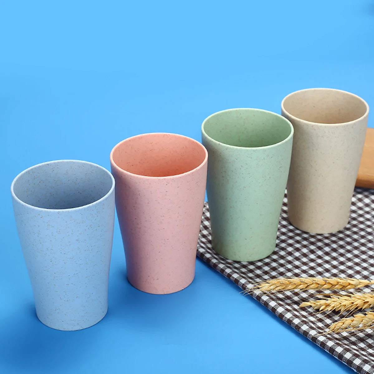 Fork Spoon Chopsticks Bowls Cup Dish Dinnerware Set High Grade Wheat Straw Tableware Children's Unbreakable Dishes Camping Set