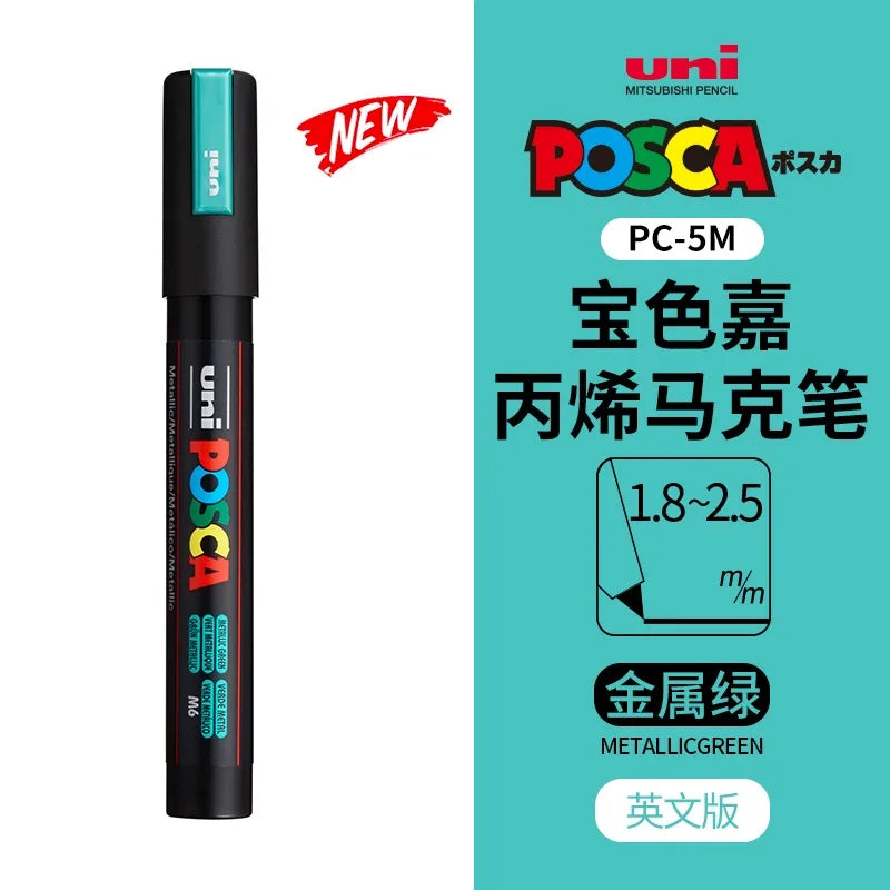uni POSCA POP Water-Based Marker,Assorted Colors PC-1M/3M/5M 0.7~2.5mm Tips Professional Acrylic Paint Pen for Artists&Designers