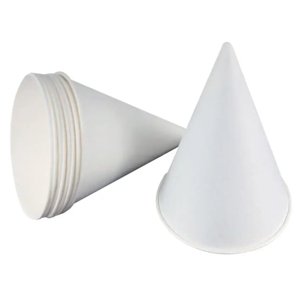 250Pcs Leakproof White Paper Cone Cups Coated Oil-proof Disposable Paper Cups Non-stick 3.7 OZ Cone Party Tableware Wedding