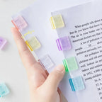 Candy Color Push Paperclip Pusher Transparent Test Paper File Storage Clip Bookmark Student Stationery School Office Supplies