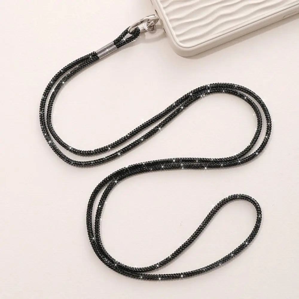 Luxury Rhinestone Mobile Phone Lanyard Diamond Mobile Phone Case Anti-Loss Hanging Ornaments Pendant Keychain Glitter Cord Strap