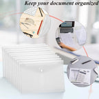 12 Pcs Plastic Envelopes Clear A5 Letter Size Waterproof Poly Envelopes Folders with Snap Closure for Office School Supplie