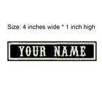 4 Inches Wide Customized Name Small Tag Embroidery Patch Iron On Sew On Clothing For Left Chest Tell Us Need What Texts