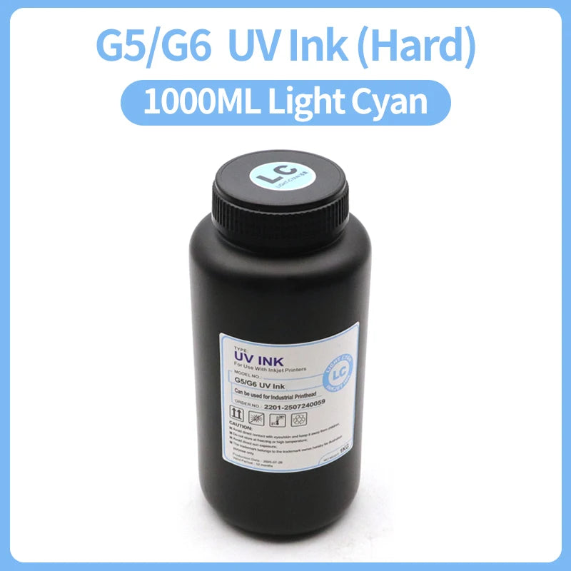 1000ML LED Curable UV Ink For Ricoh G5 G6 Gen3 Gen4 Gen4L Gen5 Gen5i Gen5S Gen6 G3 G4 G5i Printhead Hard Soft Neutral UV Ink