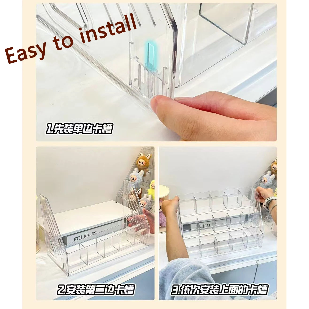1pcs Large-Capacity Acrylic Desk Divider Watercolor Pencil Organizer Stationery Store Storage Rack Marker Pencil Holder