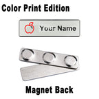 Custom Name Badge Engraved Personalized Name Plate Stainless Steel Custom Name Tag with Magnetic Pin Back Pin Clip