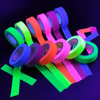 Whaline 6 Colors Neon Gaffer Cloth Tape Set Fluorescent Rainbow UV Blacklight Tape for UV Parties And Events