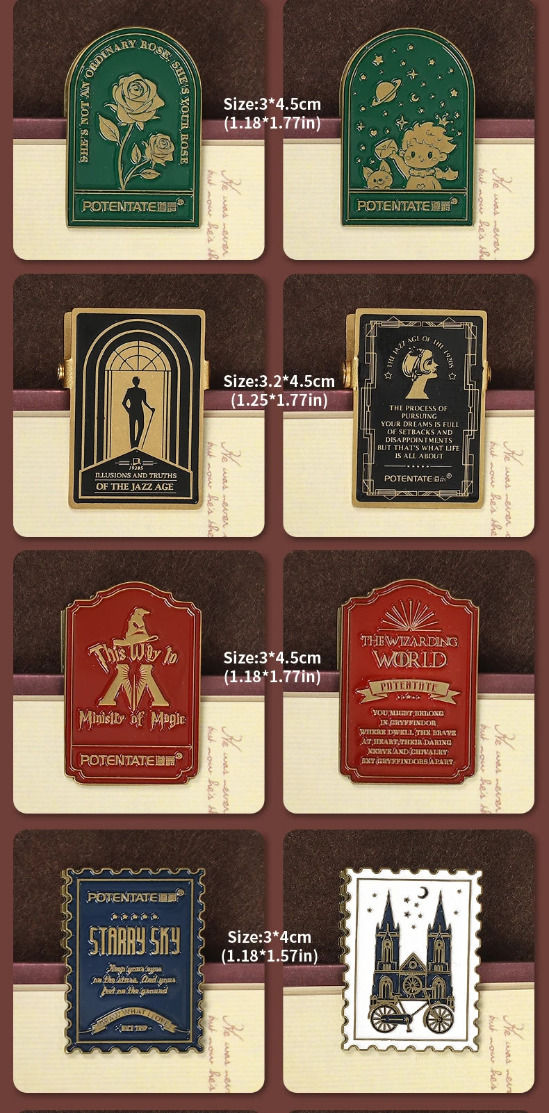 Retro Travel Book Clip Memory Glow Filme Metal Letter Clip Ticket Folder Watercolor Handbook Fixator Portable Art Stationery
