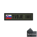 1PC 10cmX2.5cm Custom Name Flag Patch Stripes Badge Iron On Or Hook Loop Estonia Austria Bulgaria Hungary Romanian Ireland green