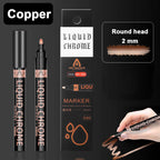 1Pcs Chrome Mirror Marker Pen 0.7mm 1mm 2mm DIY Reflective Paint Pen Permanent Gold Silver Copper Marker Model Painting Marking