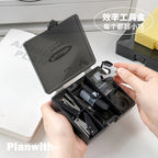 Kawaii 4/8pc Portable Stationery Multi Functional Tool Box Efficiency Set Puncher Stapler Adhesive Tape Mini School Supplies