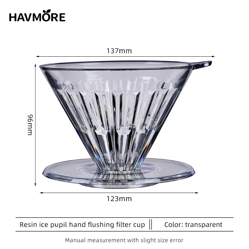 Crystal Eye Dripper 1-4 Cups Glass Slow Brewing Accessories Pour Over Coffee Dripper Reusable Coffee Maker