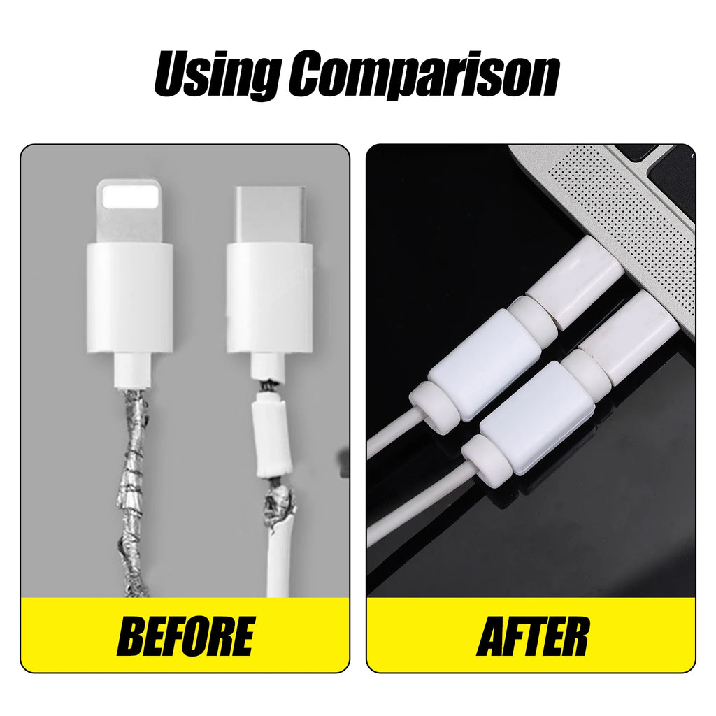 6pcs Data Cable Protectors, Charger Safety Clips, Anti-Bend And Bite-Resistant Charging Cable Covers