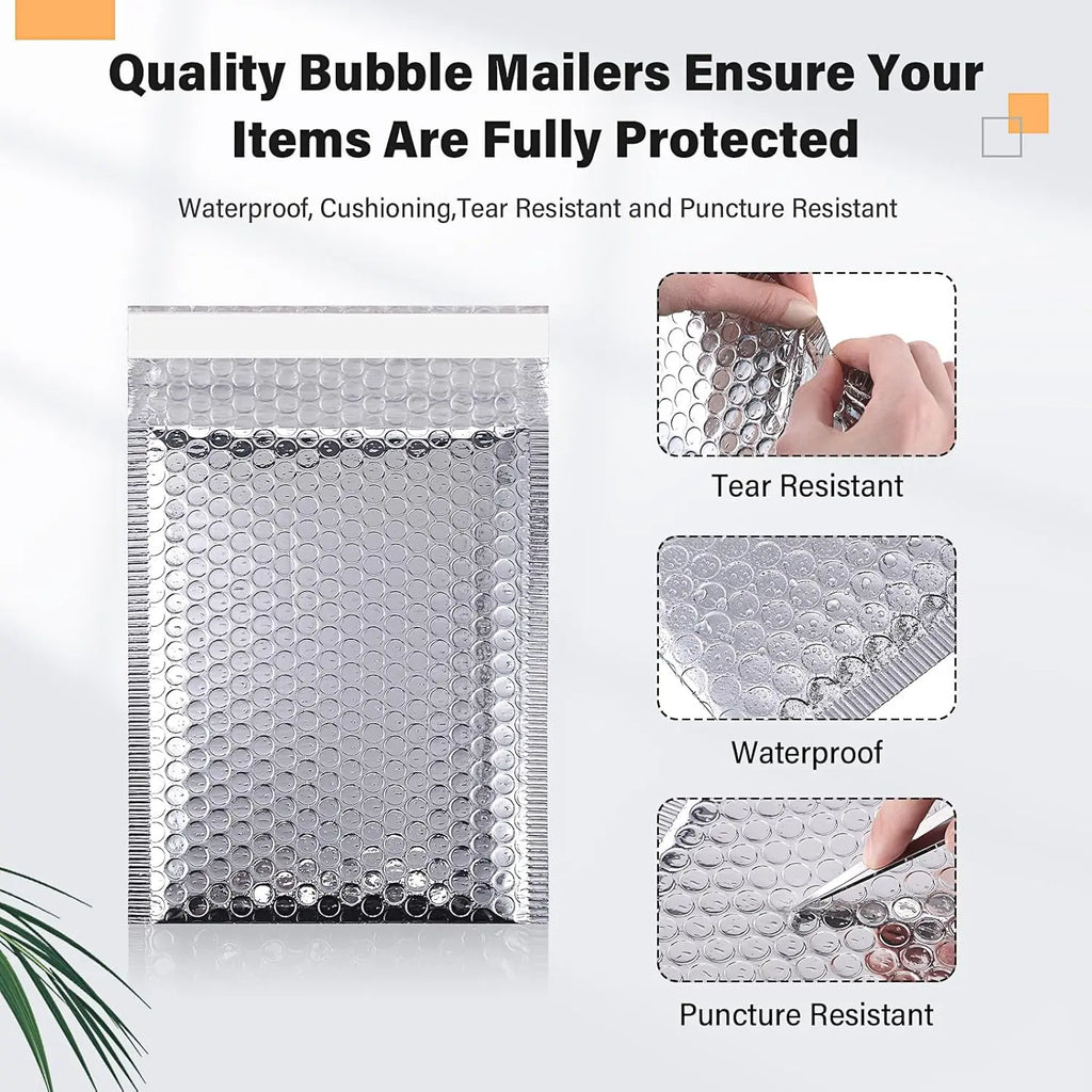 50pcs Envelopes Shipping Packaging Bags Holographic Mailer Laser Small Business Supplies Bubble Envelope Mailers Mailing Office