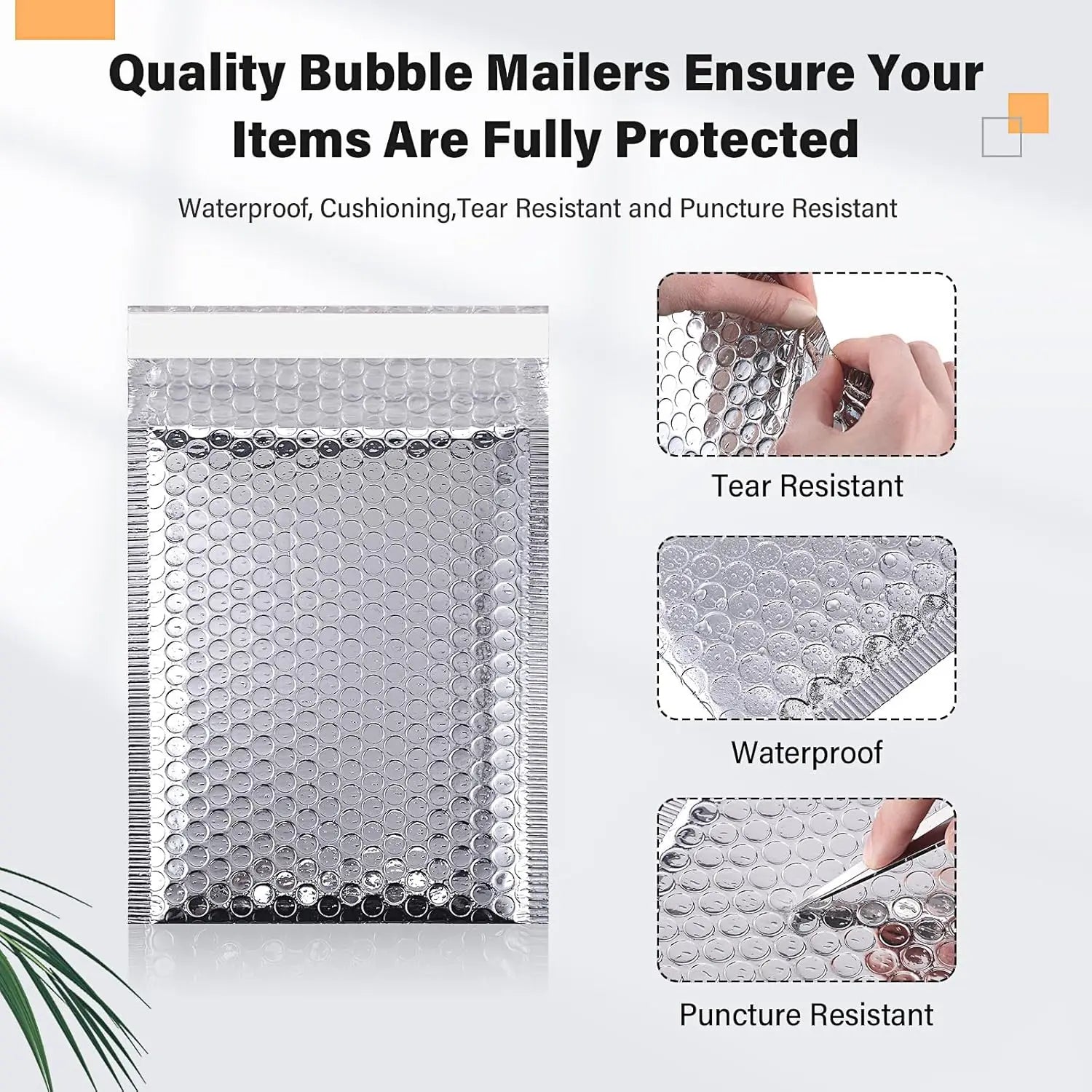 50pcs Envelopes Shipping Packaging Bags Holographic Mailer Laser Small Business Supplies Bubble Envelope Mailers Mailing Office
