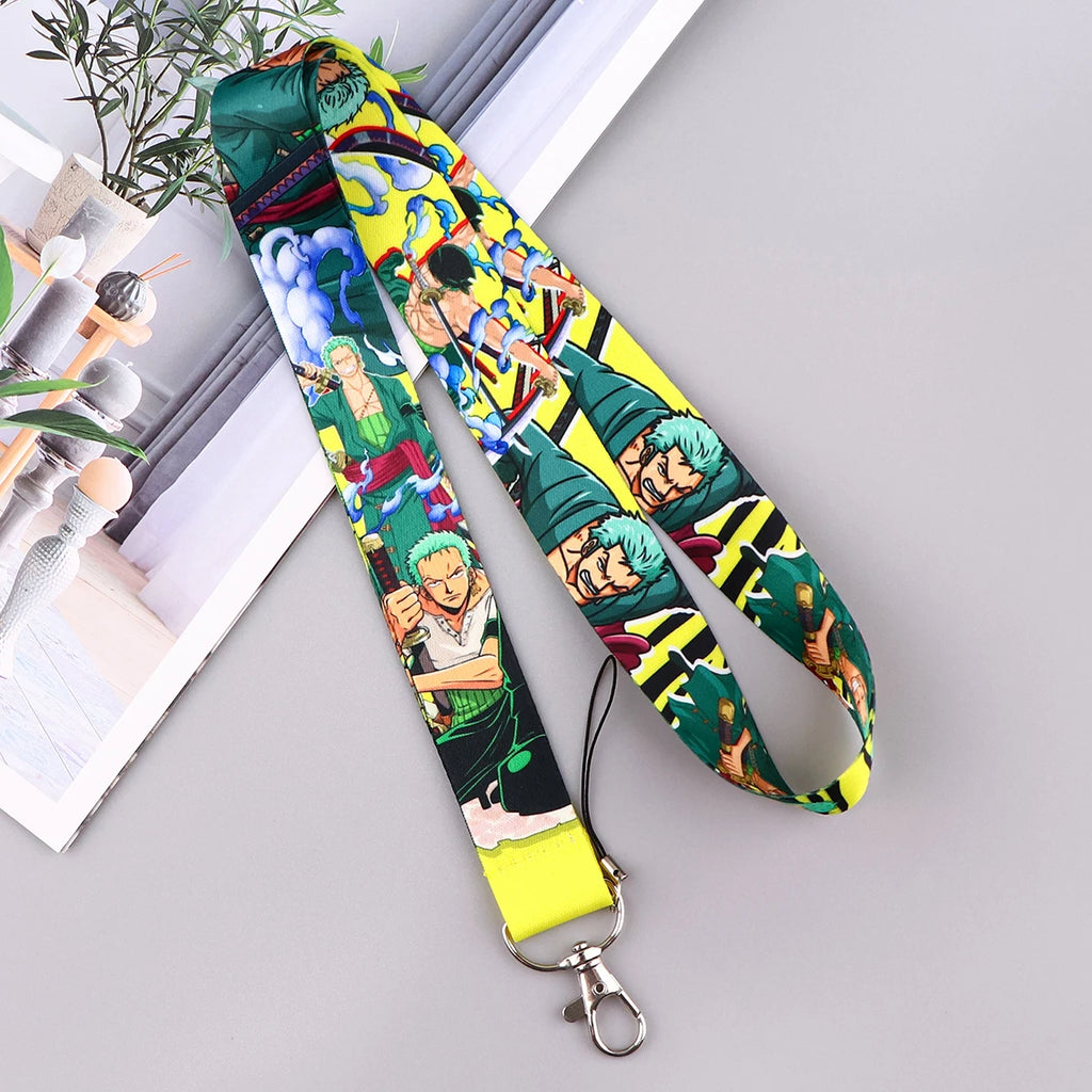 Japan Anime Cartoon Zoro Neck Strap Lanyards for Key ID Card Gym Cell C USB Badge Holder Rope Cute Key Chain Toy Gift