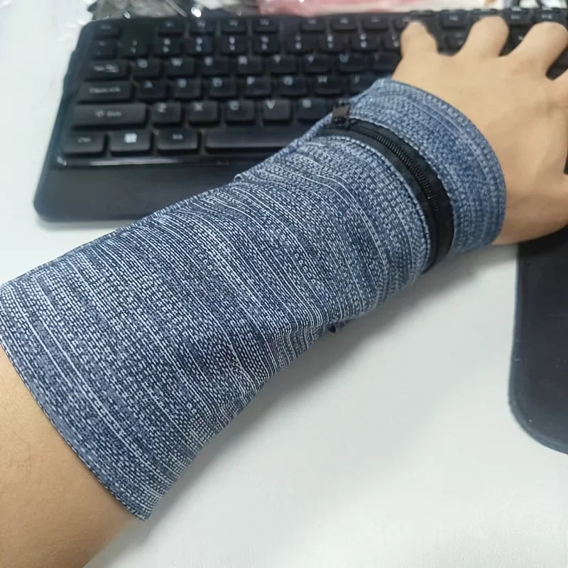 1pc Black Storage Bag for Neutral Wrist Supports Suitable for Fitness Running,Featuring a Zipper,Sweat-Absorbing Wrist Support ﻿