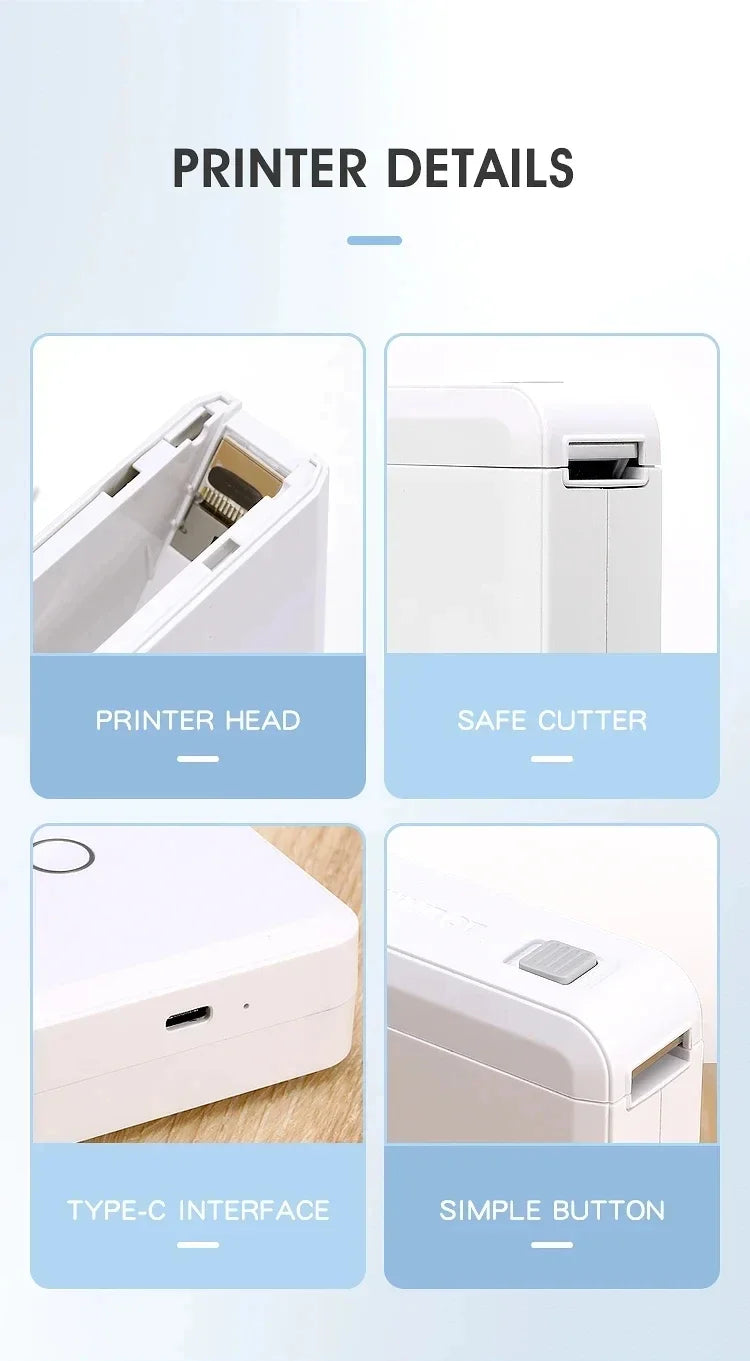 Niimbot D110 Portable Mini Printer Thermal Adhesive Sticker Label Printer Inkless Pocket Label Maker UV Printer For Mobile Label