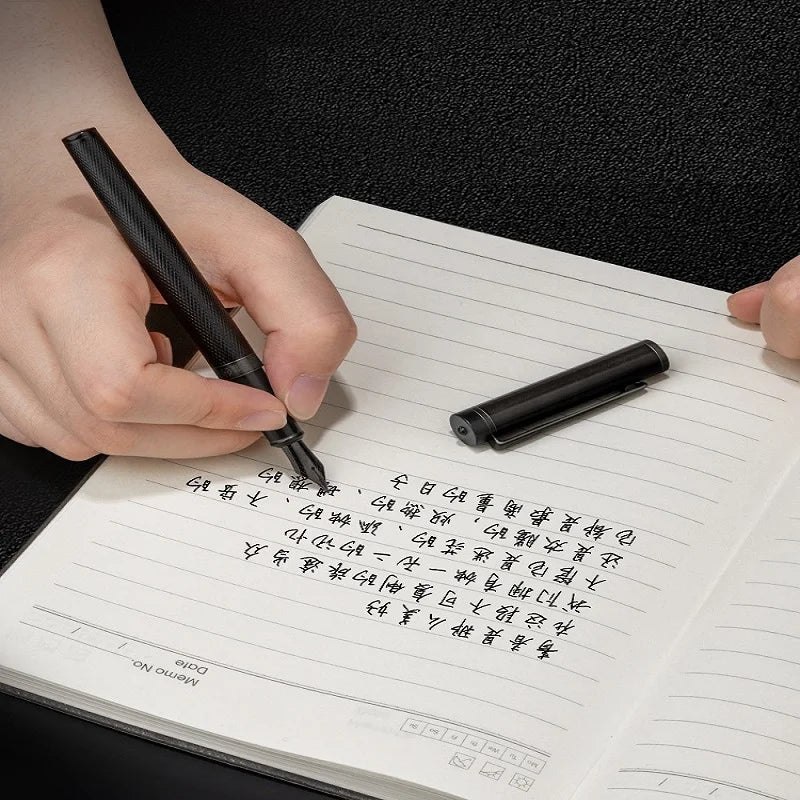 HERO Black Forest Metal Fountain Pen Titanium Black Extra Fine Nib 0.38/0.5mm Students Practice Calligraphy Writing Gift Pen