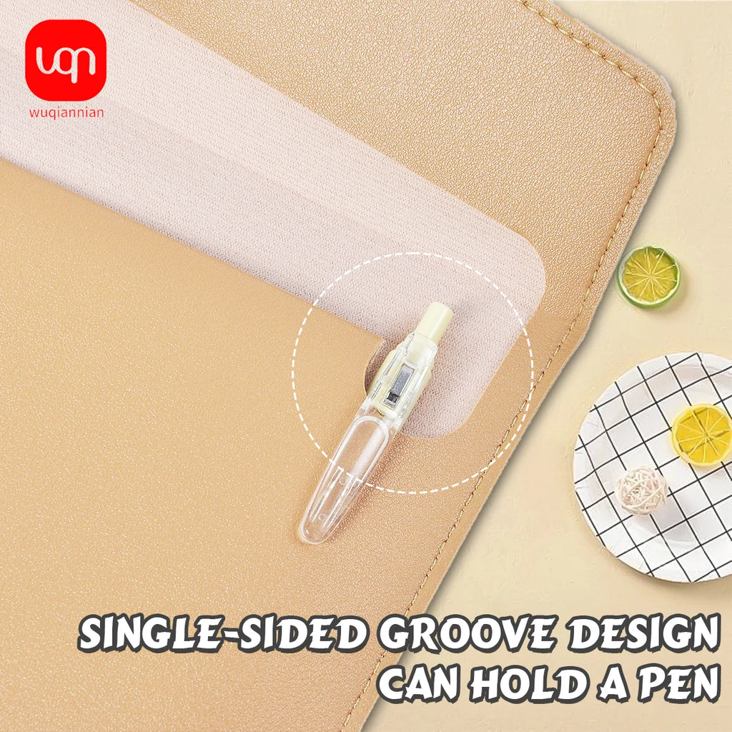 WQN-1PC PU Leather Document Bag A5, Wear-Resistant, Large Capacity, Waterproof, Suitable for Office and School Document Storage