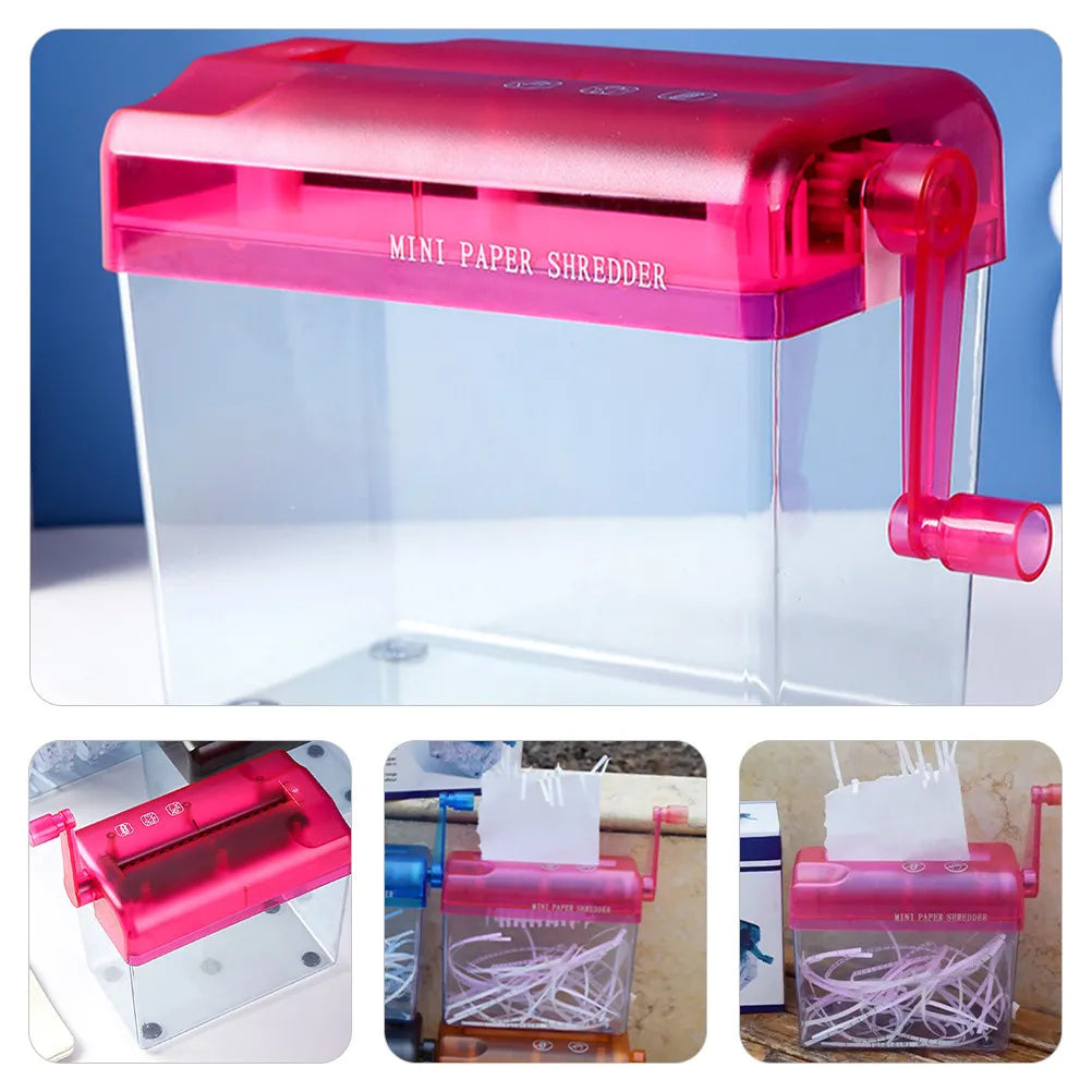 Small Manual Shredder for Paper Documents Hand Operated Office Supply Household School Desktop Shredder Wear Resistant Clean