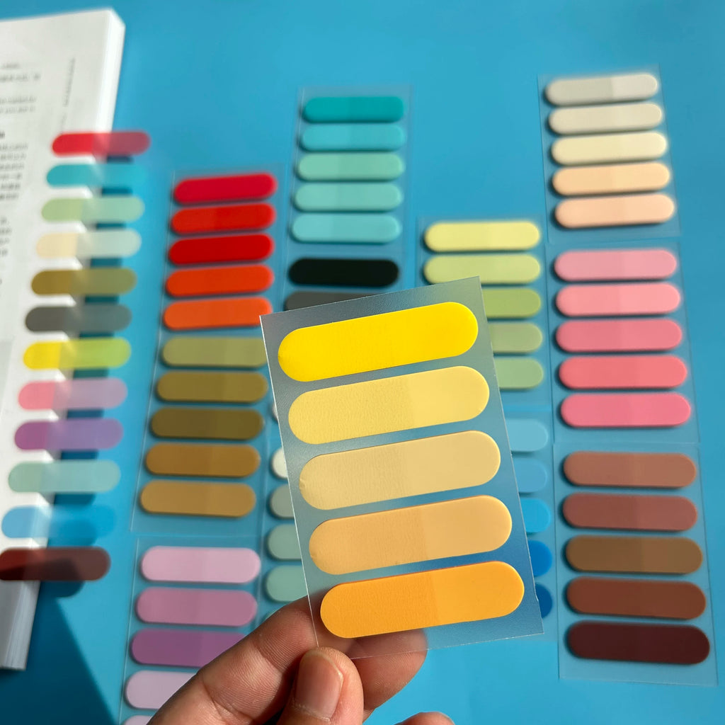 12Packs 5000sheets Transparent Colorful Index Stickers Memo Pad Office School Stationery Self-Adhesive Sticker Sticky Note Pads