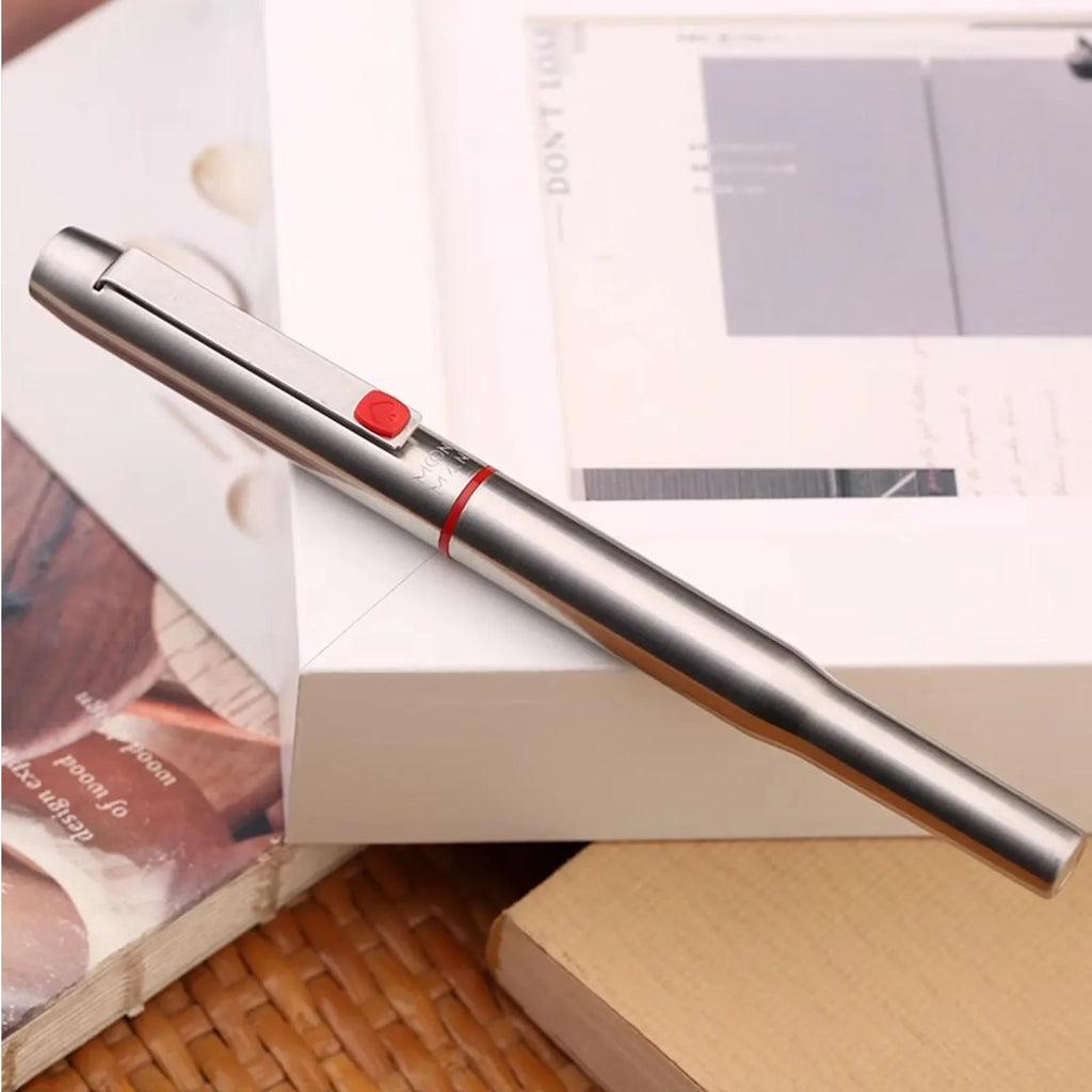 New Moonman B25 Fountain Pen Stainless Steel Imported F nib Ink Absorber Dual purpose Design high-end Office Stationery Supplies