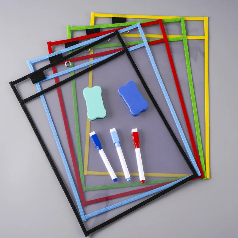 File Set Hanging Set Storage Bag Pet Transparent Dry Erase Bag Document Holder Clear Plastic Organizer Pouch