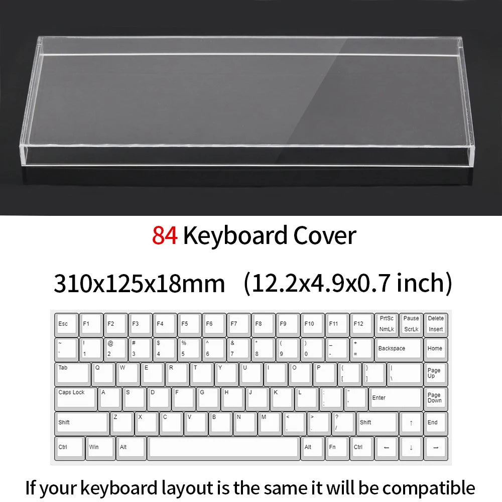 Acrylic Mechanical Keyboard Dust Cover New Mechanical Gaming Keyboard 104 Keys Mouse Protection Transparent Cover