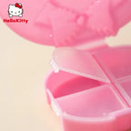 Sanrios Mini Pill Box Anime Figures Hellokitty Portable Pill Case Medication Organizer Cute Mymelody Cartoon Daily Dose Box Gift