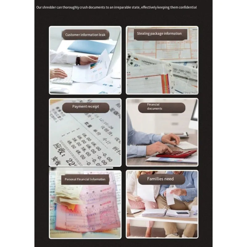 Handheld Mini Paper Shredder, Portable USB Paper Shredder, Document Cutter, Office Stationery