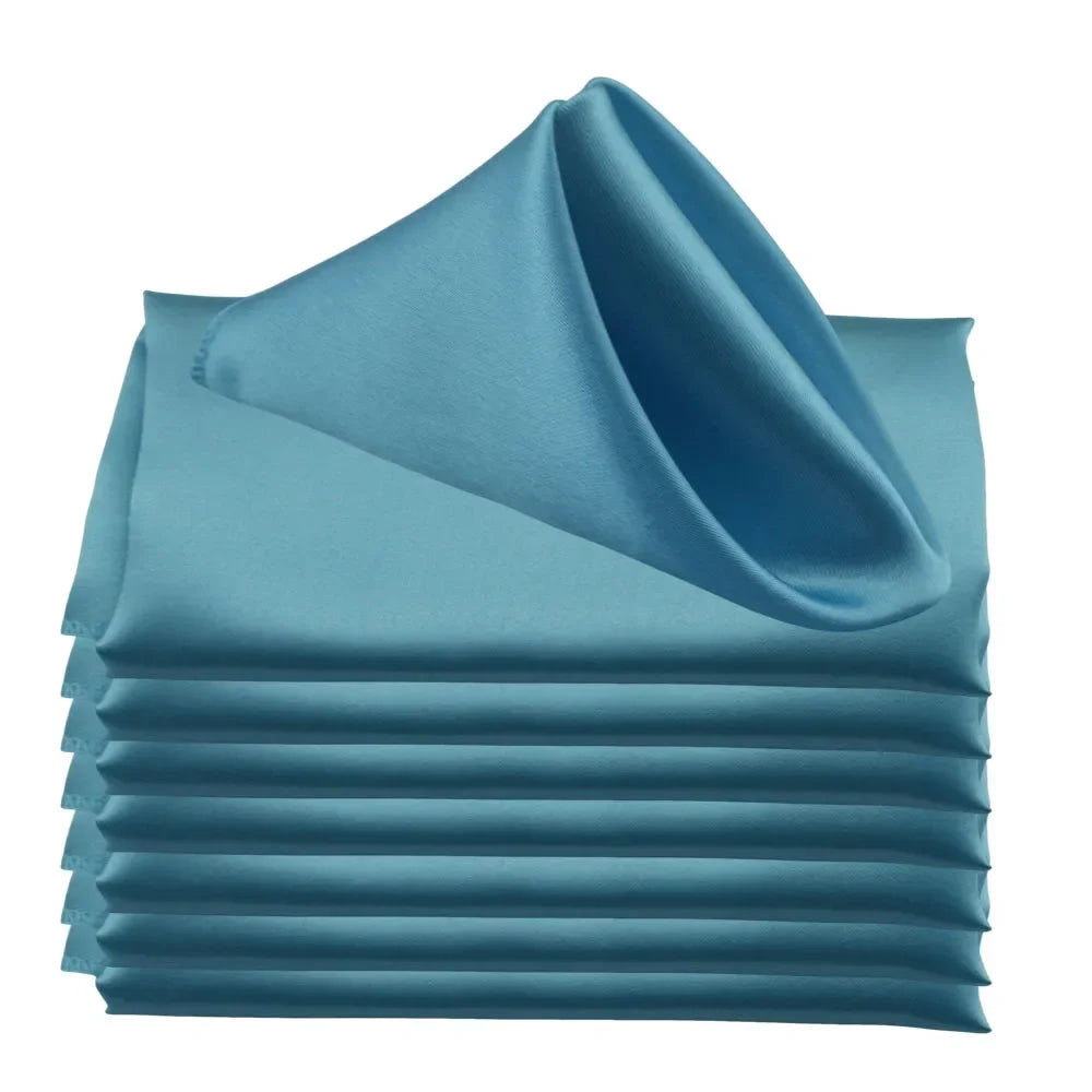 30pcs Satin Square 30cm Napkins Handkerchief Table Dinner Napkin For Wedding Party Decoration Birthday Christmas Cloth Tea Towel